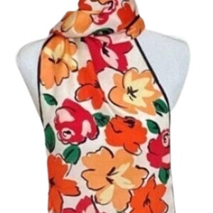 Vintage CADAZ Silk Floral Scarf - Designer Neck Scarf