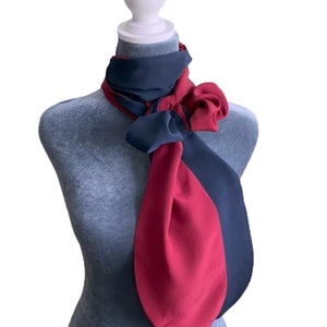 Vintage Anne Klein Silk Scarf: Long Double-Sided Designer Accessory