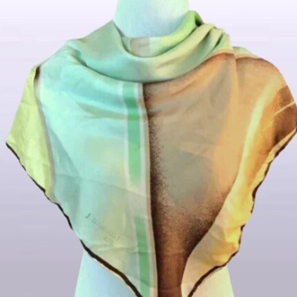 J Dormant Paris Scarf Silk  Rolled Hem 30 Inches Vintage Designer Women's Accessories