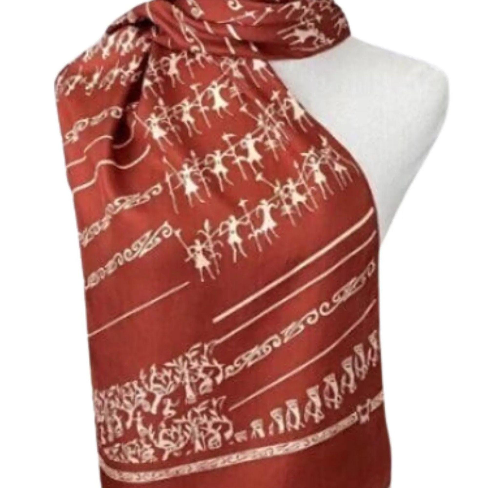 TRIANGLE Brand Scarf Silk Rolled Hem 14 X 50 Inch Vintage