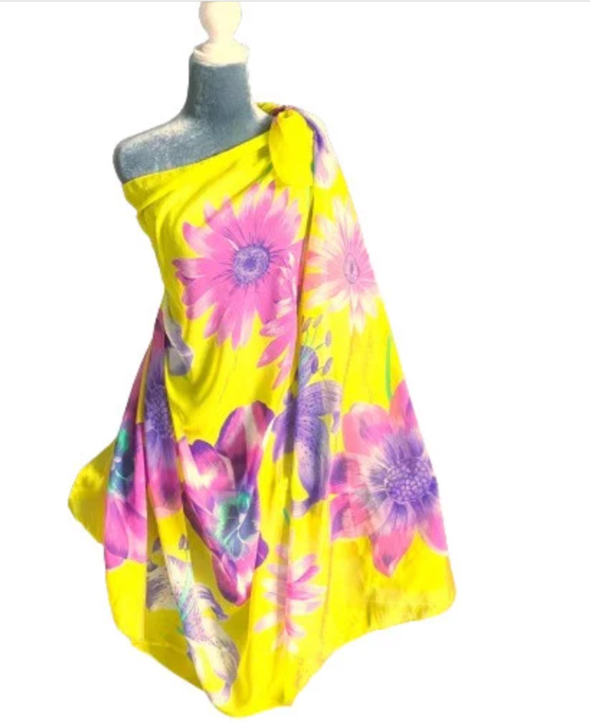Lack of Color Retro Floral Scarf/ Sarong. Made in Australia. Sarongs Australia - Etsy main image 2