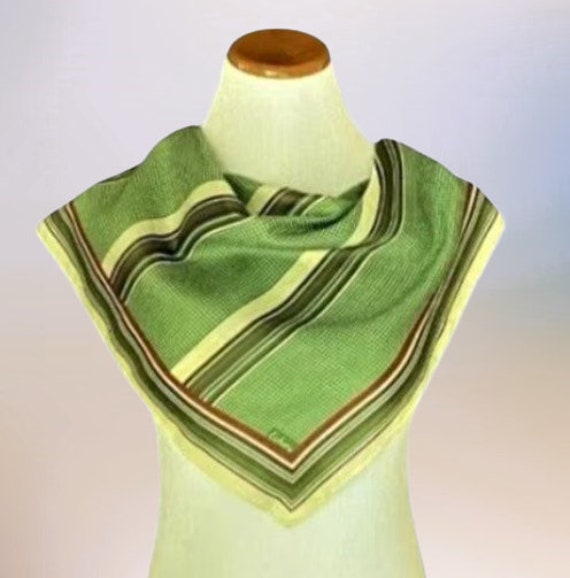 ECHO Silk Scarf Square and Stripe Pattern 23 Inch… - image 1