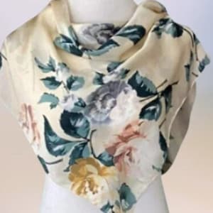 TALBOTS Scarf Silk Floral 34 Inch Vintage Designer Women's Accessories