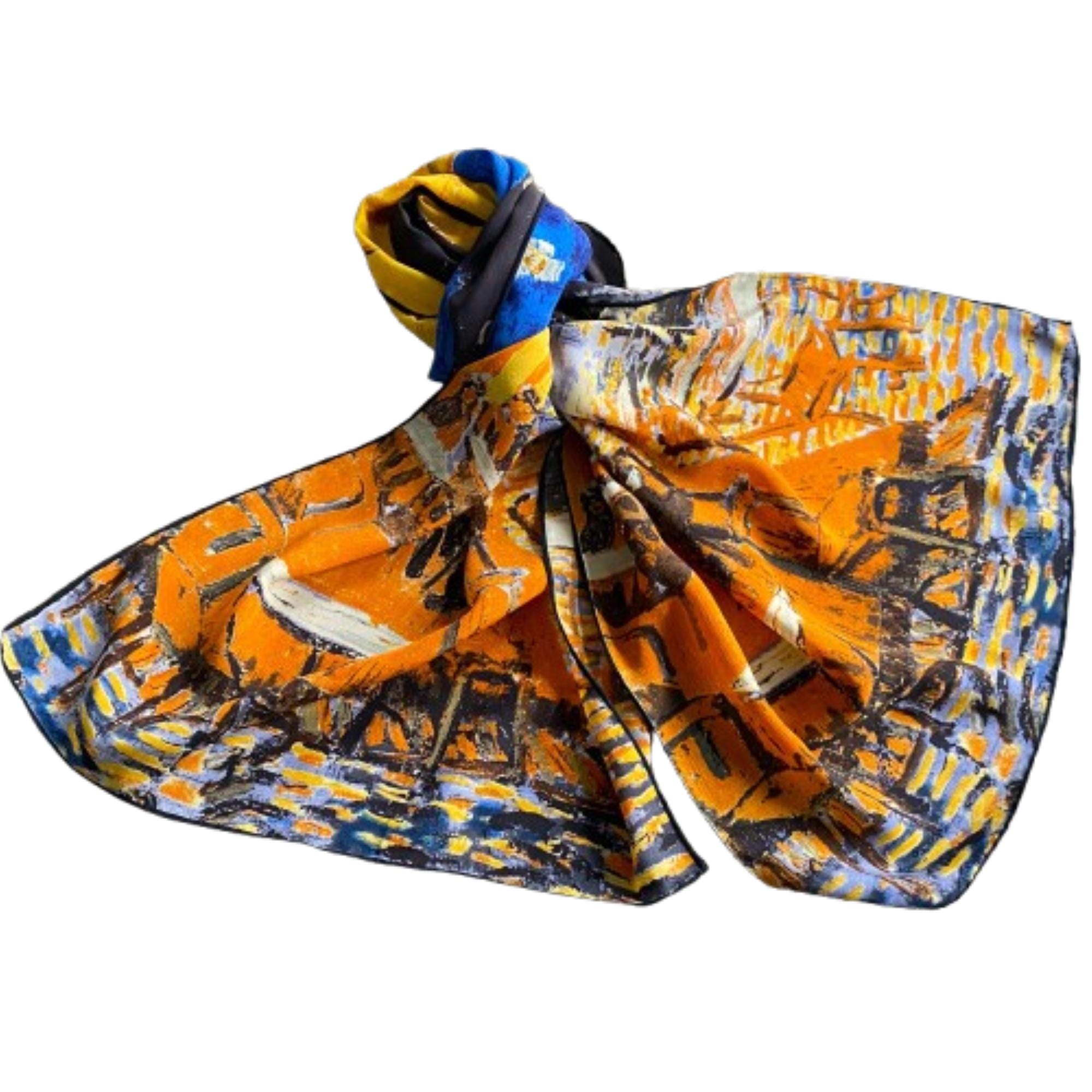 Cocoon House Silk Long Scarf Rolled Hem: Vintage Designer Fashion Accessories