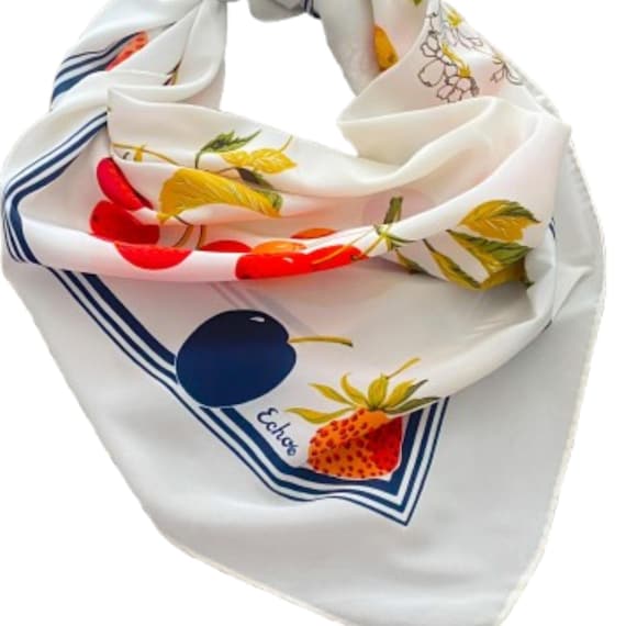 Echo Soft Polyester Scarf Fruit Pattern 27 Inch V… - image 1