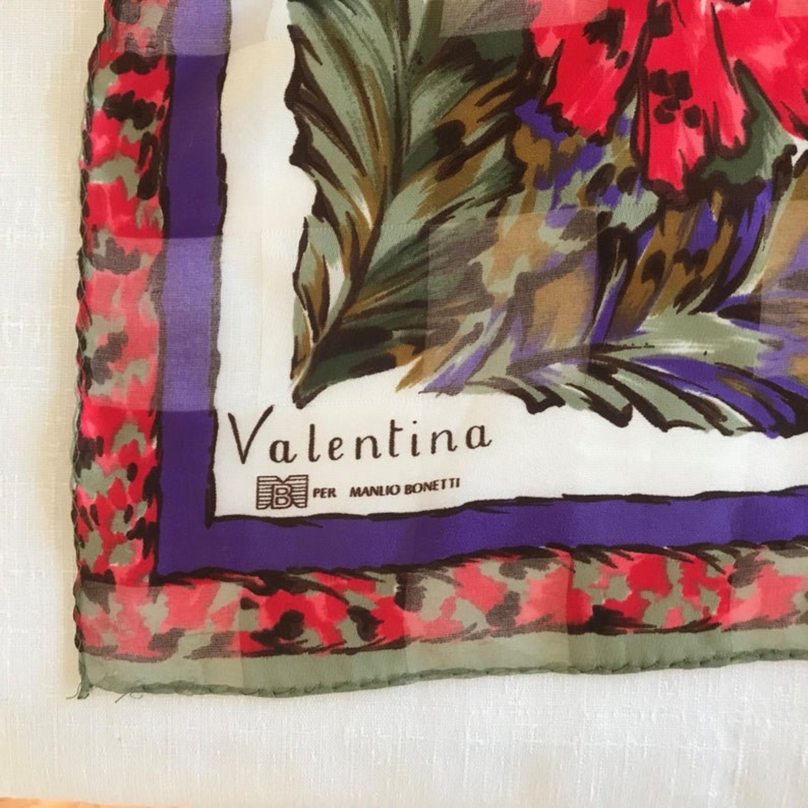 Valentina per Manlio Bonetti/ Designer Polyester Floral Scarf - Etsy