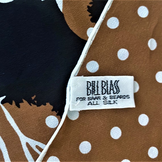 Bill Blass Silk Scarf Floral Rolled Hem 10.5 x 56… - image 6