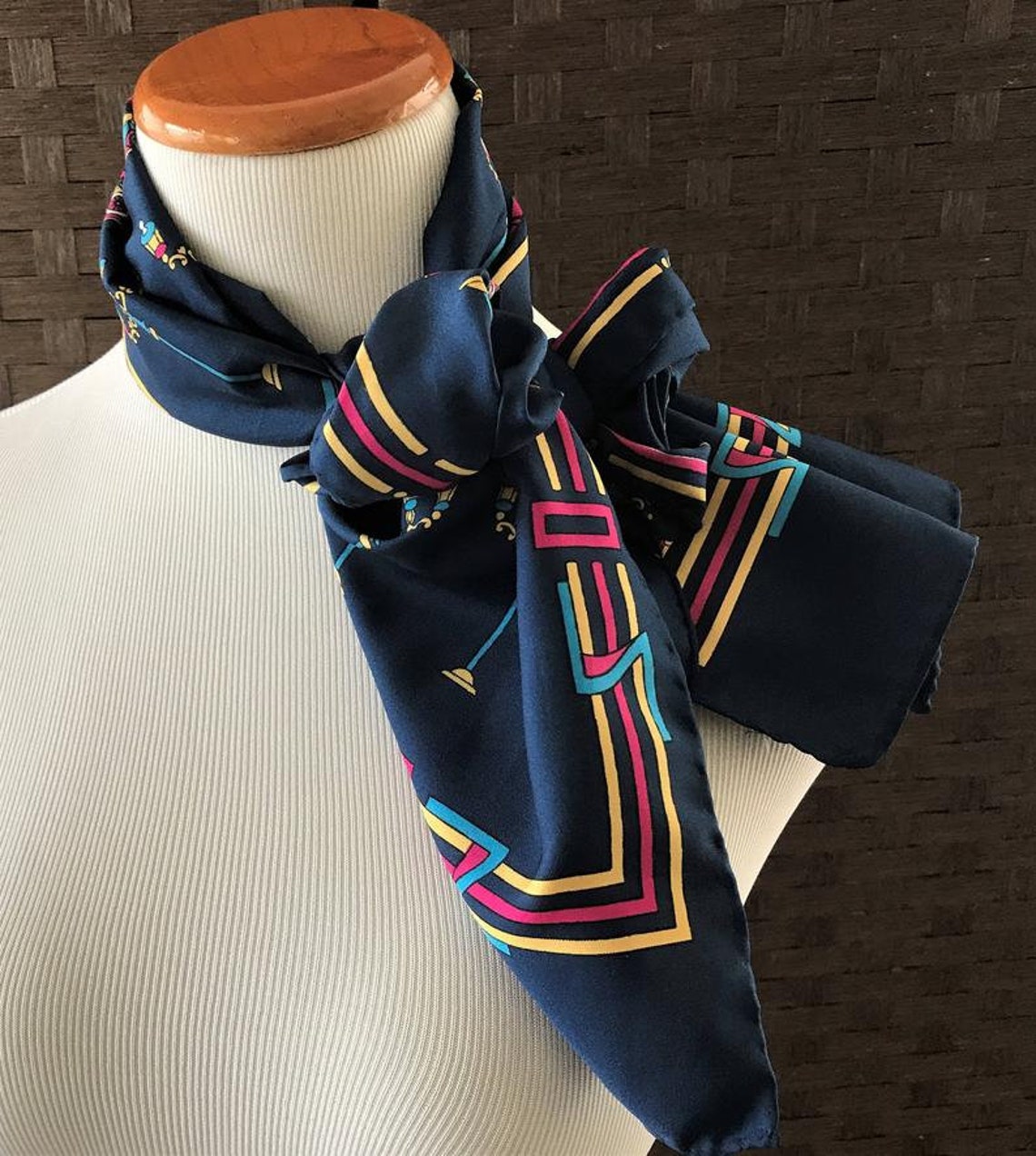 Andante Polyester Scarf Made in Italy/ Vintage Designer Scarf Etsy