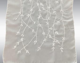 Cejon Accessories White Sheer Polyester Scarf 13.5 x 58 Inch Vintage Designer Fashion Accessories