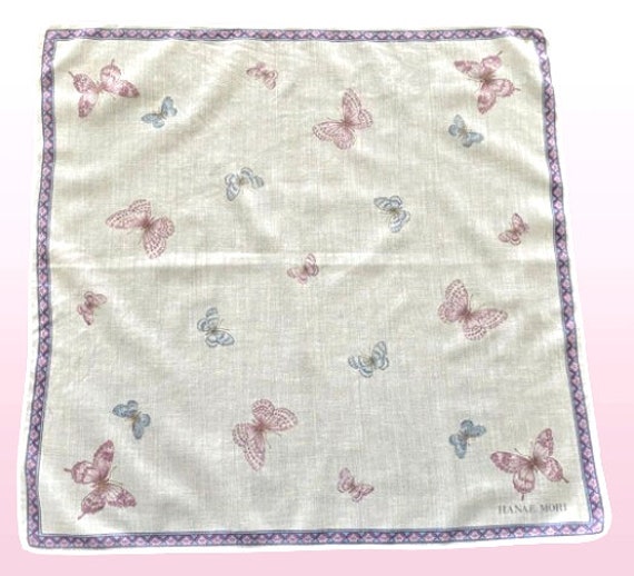 HANAE MORI Handkerchief Cotton Butterfly Pattern … - image 3