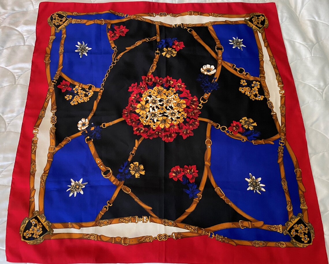 Art of the Scarf TIE RACK Polyester Scarf 30.5 Inch/ Vintage Etsy