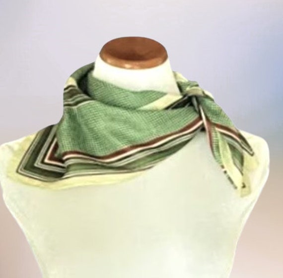 ECHO Silk Scarf Square and Stripe Pattern 23 Inch… - image 3