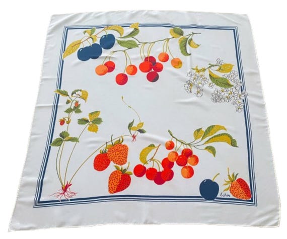 Echo Soft Polyester Scarf Fruit Pattern 27 Inch V… - image 2