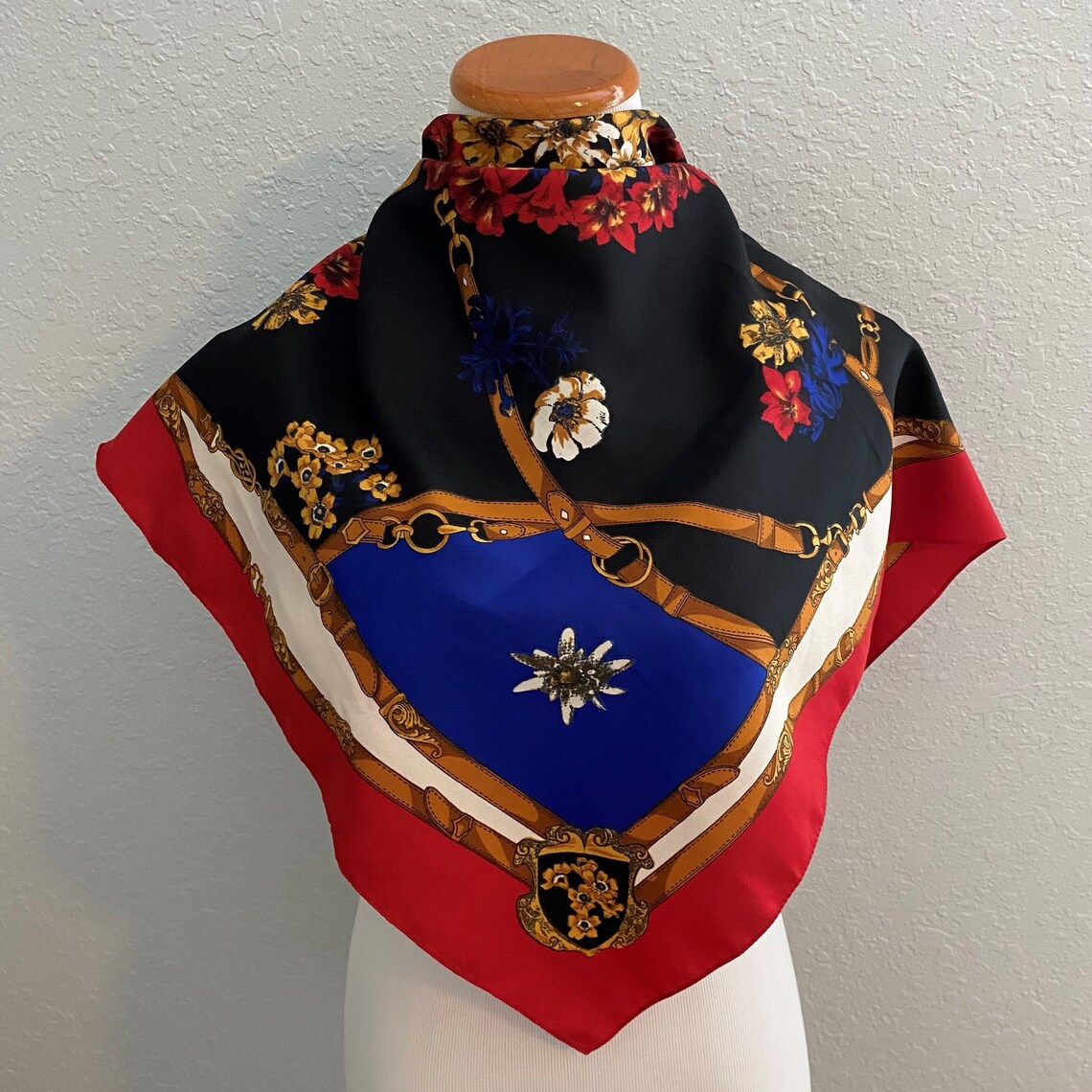 Art of the Scarf TIE RACK Polyester Scarf 30.5 Inch/ Vintage Etsy