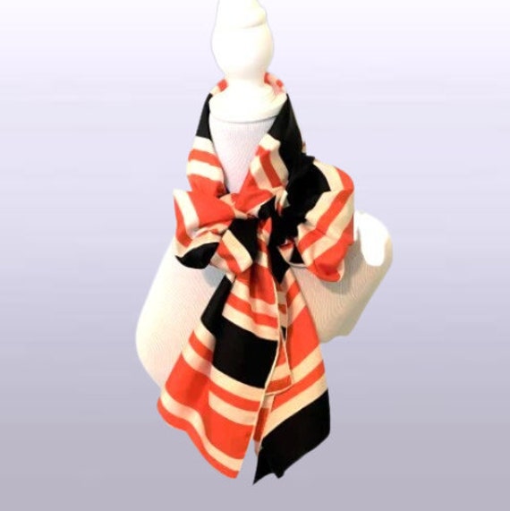 Designer Long Silk Scarf With Rolled Hem 14 x 66 … - image 4