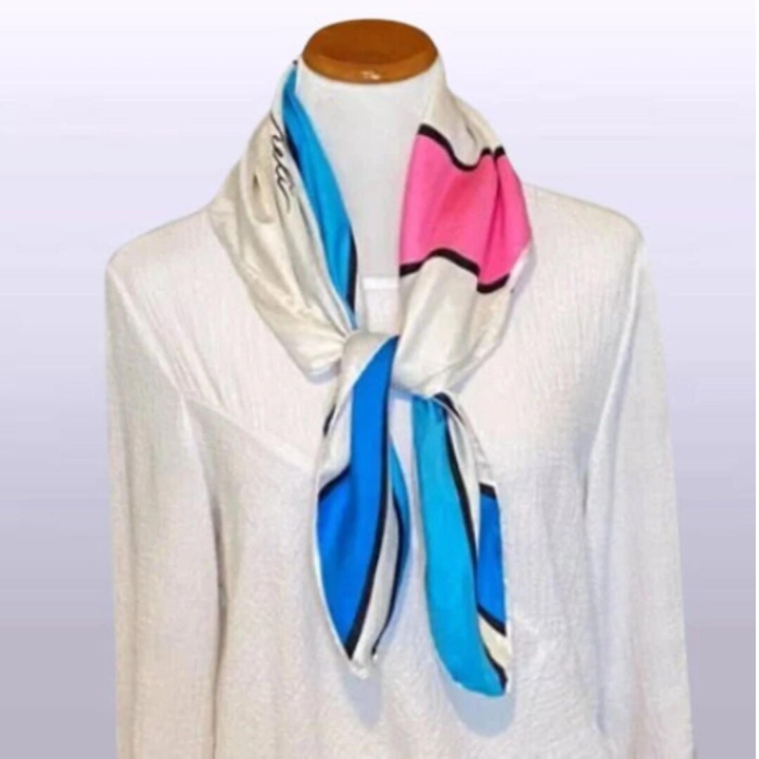 Azner Reli Azner Reli Silk Scarf Rolled Hem 30 Inch/ Vintage Designer Women's ...
