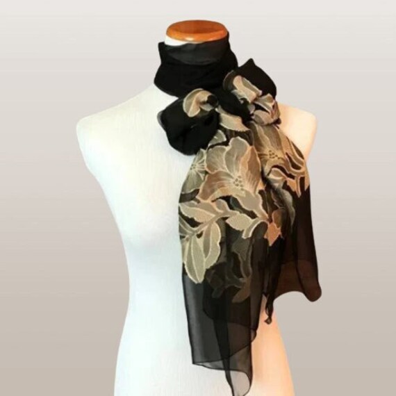 Franco Ferrari Scarf Long Silk 17.5 x 84 Inch/ Vi… - image 2