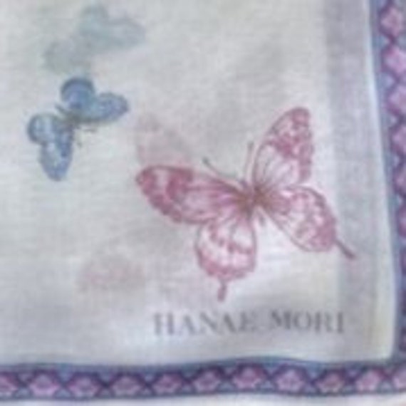 HANAE MORI Handkerchief Cotton Butterfly Pattern … - image 4