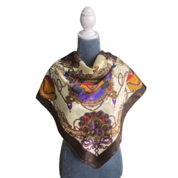 Vintage Polyester Scarf Imported by Peacock Silk … - image 1