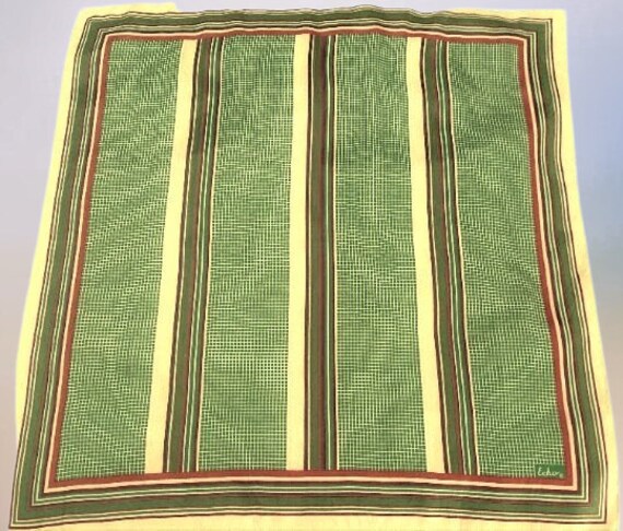 ECHO Silk Scarf Square and Stripe Pattern 23 Inch… - image 2