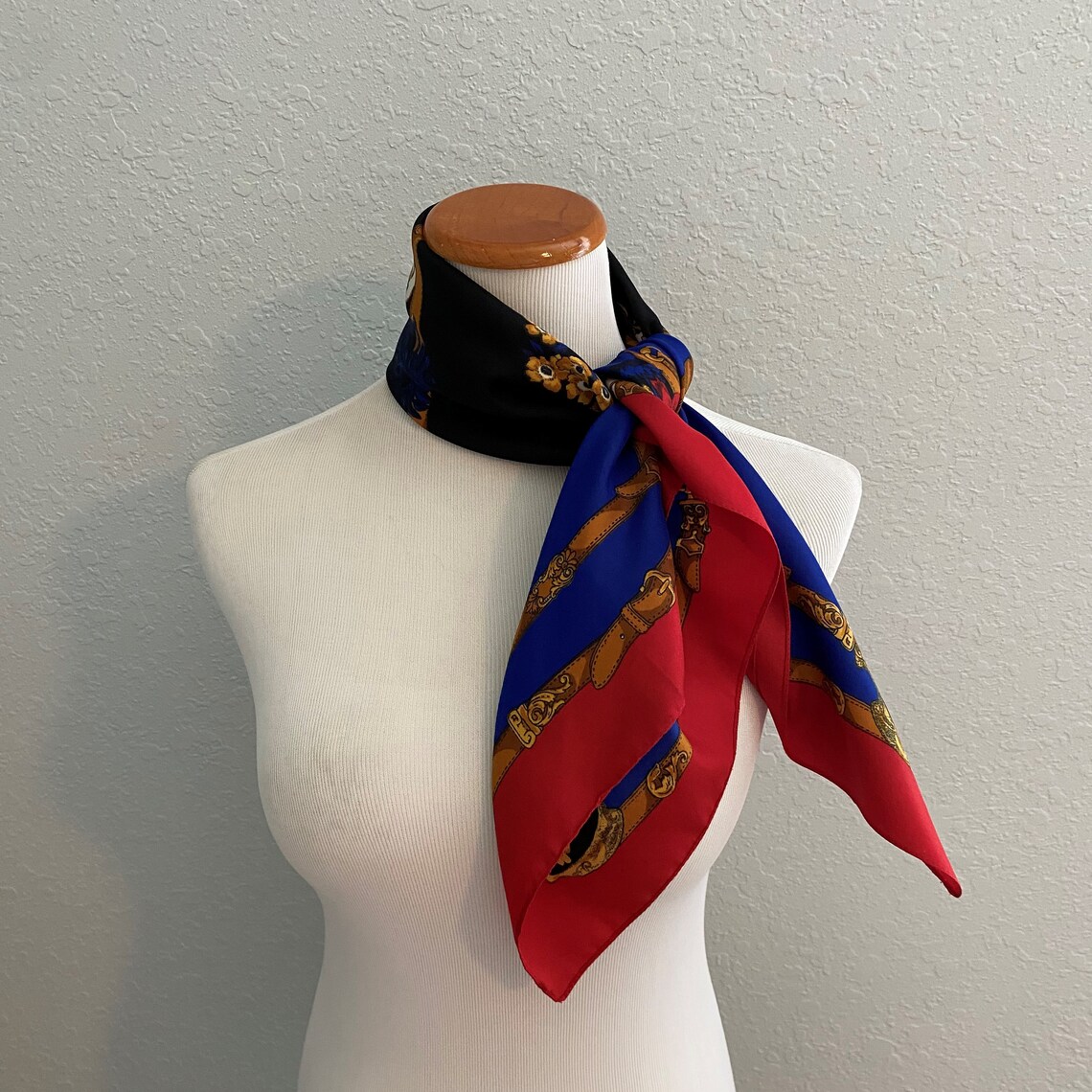 Art of the Scarf TIE RACK Polyester Scarf 30.5 Inch/ Vintage Etsy