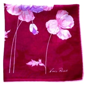 Vintage Nina Ricci Floral Handkerchief - 16 Inch Designer Accessory
