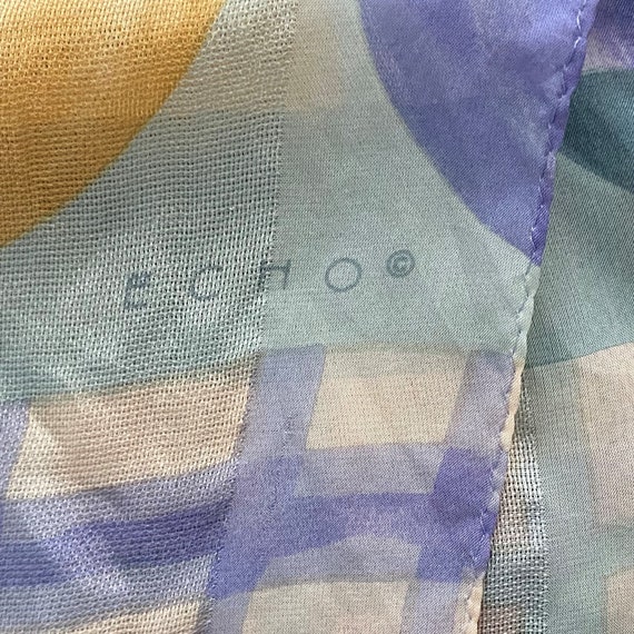 Echo Signature  Silk Scarf 17 x 62 Vintage Design… - image 6