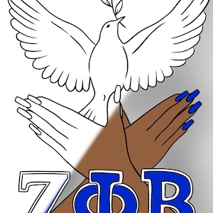 Zeta Phi Beta Soror Pre Drawn Outline DIY Canvas Paint Party Instant Download for Adults College png svg high quality digital download