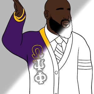 Omega psi phi frat Pre Drawn Outline DIY Canvas Paint Party Instant Download for Adults College Grad png high quality digital download