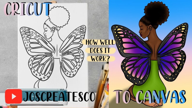 Butterflies Pre Drawn Outline DIY Paint and Sip Party Instant - Etsy