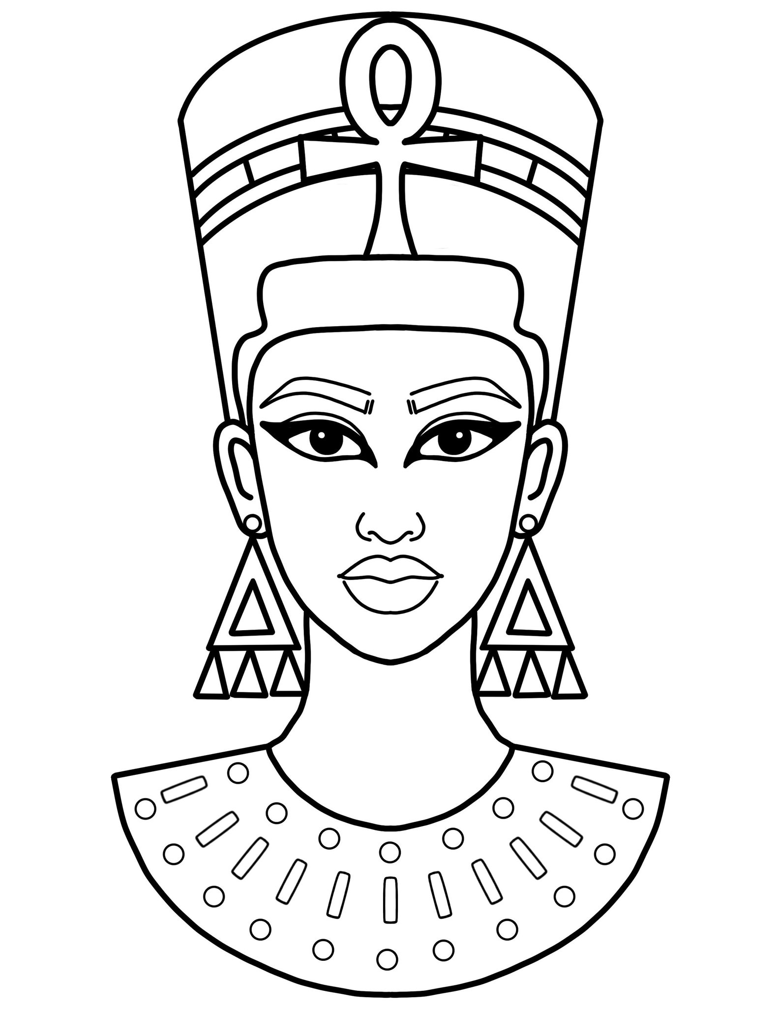 Nefertiti Pre Drawn Outline DIY Canvas Paint Party Instant Download for ...