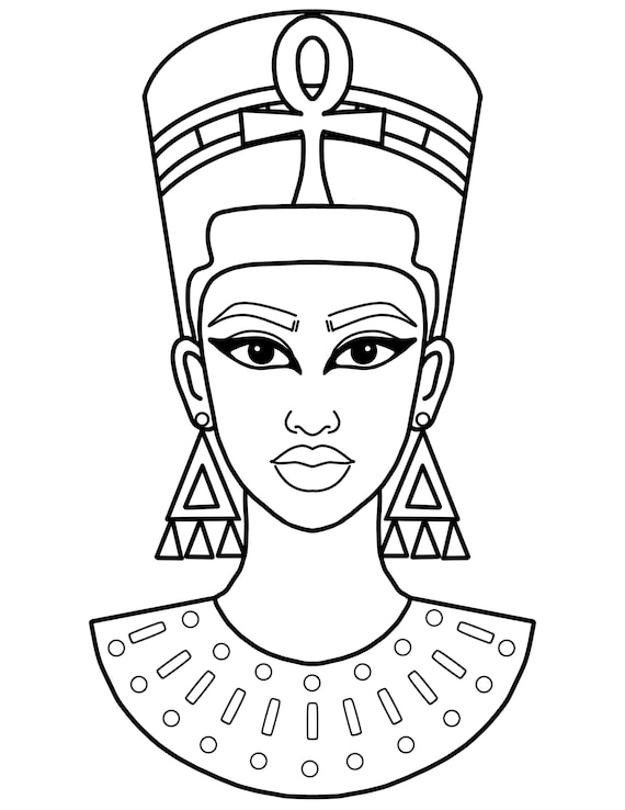 Queen Nefertiti Coloring Page Coloring Pages