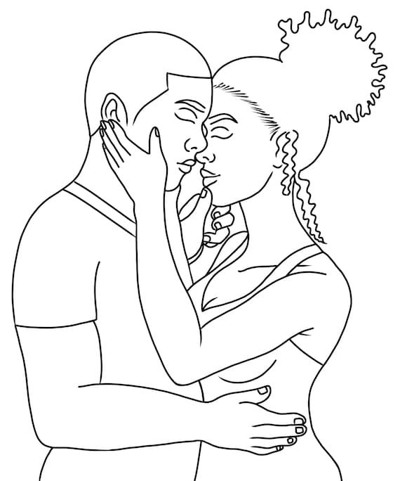 Pre-drawn / Outline/sketched Canvas Adult Couples Teen/adult