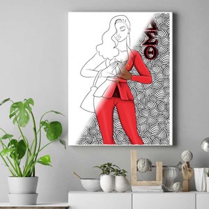 Delta sigma theta Pre Drawn Outline Canvas Panel DIY Canvas Paint Grad Party for Adults Sorority Delta Single/bulk Wholesale/Canvas Art Kit/