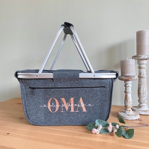 Personalisierter Einkaufskorb mit deinen Namen & Wunschperson z.B.Mom/Oma/Mama/Tante etc, Muttertagsgeschenk Oma Mama, Geburtstagsgeschenk