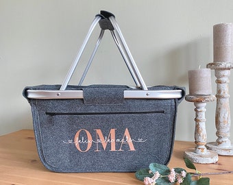 Personalisierter Einkaufskorb mit deinen Namen & Wunschperson z.B.Mom/Oma/Mama/Tante etc, Muttertagsgeschenk Oma Mama, Geburtstagsgeschenk