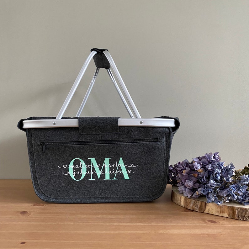 Personalisierter Einkaufskorb mit deinen Namen & Wunschperson z.B.Mom/Oma/Mama/Tante etc, Muttertagsgeschenk Oma Mama, Geburtstagsgeschenk Bild 9