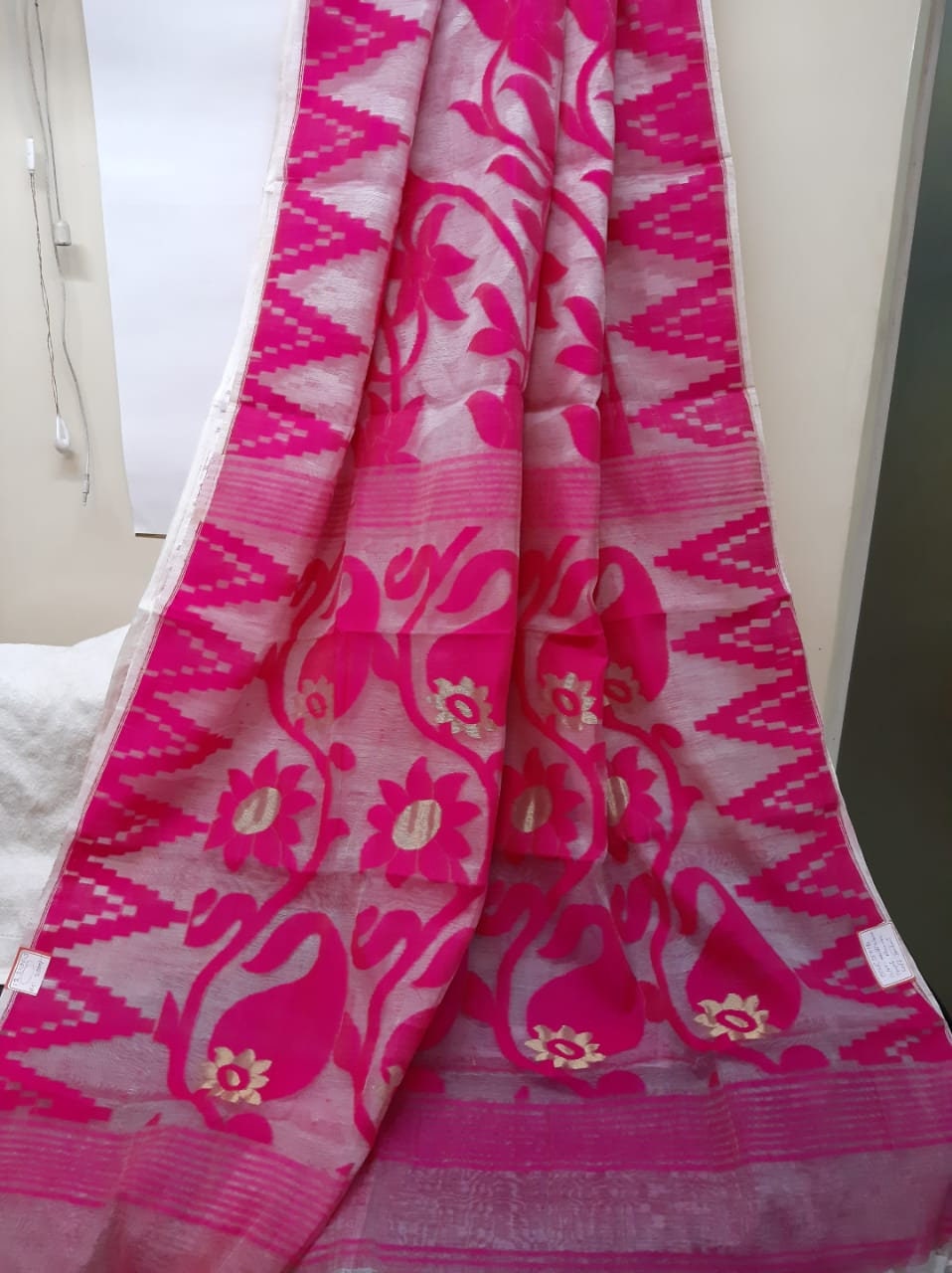 Half And Half Soft Jamdani Saree With Temple Border All Over Etsy Half And Half Soft Jamdani Saree With Temple Border All Over Etsy