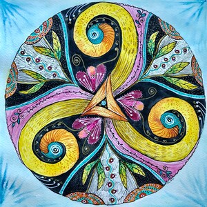 Triskelion - original watercolor and ink drawing