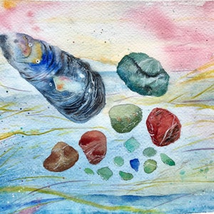 Ocean finds - original watercolor