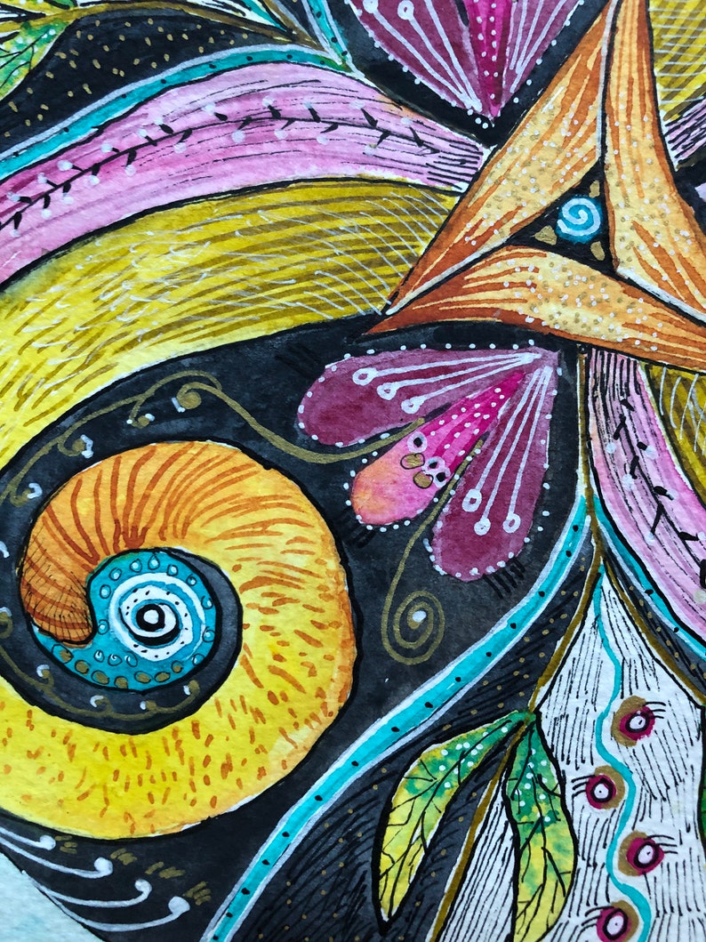 Triskelion Original Watercolor and Ink Drawing - Etsy