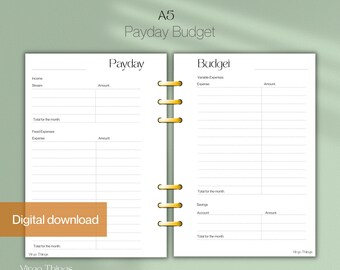 Blank Budget Calendar Template Etsy