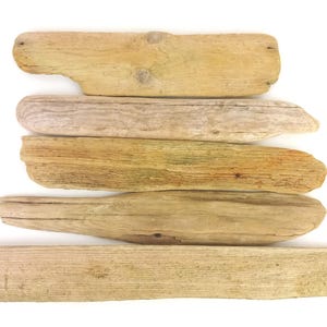 Juego de tablas de madera flotante planas de 29,5 a 47,5 cm (11,6 a 18,7 pulgadas), letreros de dirección en blanco, tablones rústicos oceánicos, decoración para bodas en la playa, material de arte con madera flotante.