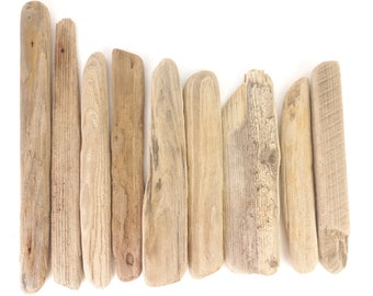 Flat Narrow Driftwood Boards Set 8.6- 13'' (22-33cm) Rustic Wind Chime Garland Supply, Driftwood Art Supply, Beach House Decor