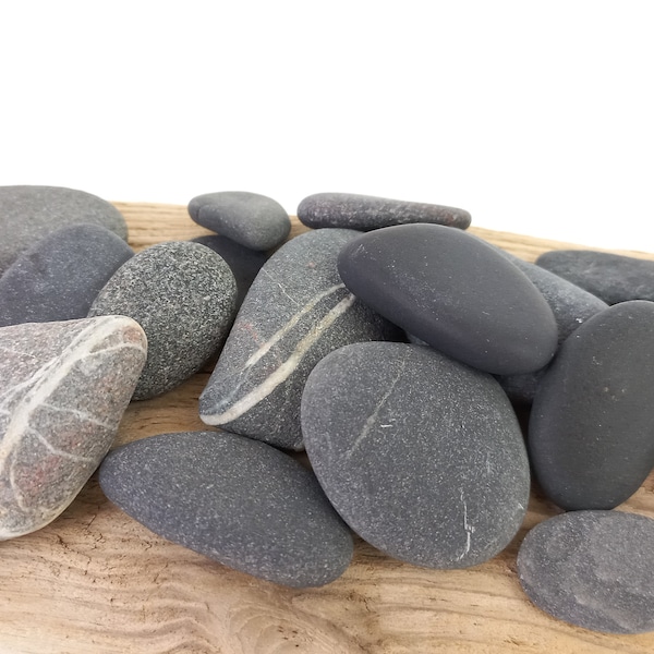 Dark Gray Black Beach Pebbles  up to 2.5'' (6.5cm) Pebble Art Supply, Mosaic Stones, Aquarium Fish Tank, Garden Decor, Stone Vase Fillers