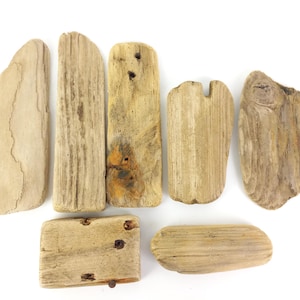 Tablas pequeñas de madera flotante planas de 9,2 a 18,7 cm (3,6 a 7,2 pulgadas) Tablones rústicos de playa en blanco Tarjetas de lugar oceánicas Tablones de madera flotante costera Accesorios de exhibición Arte