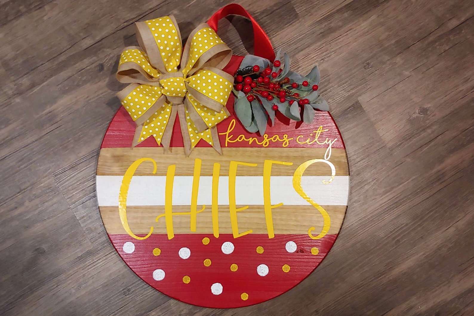 Handmade 18 Kansas City Chiefs Door Hanger KC Chiefs Etsy