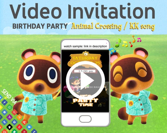 Video Birthday Invitation Animal Crossing KK Song Custom - Etsy Video Birthday Invitation Animal Crossing KK Song Custom - Etsy