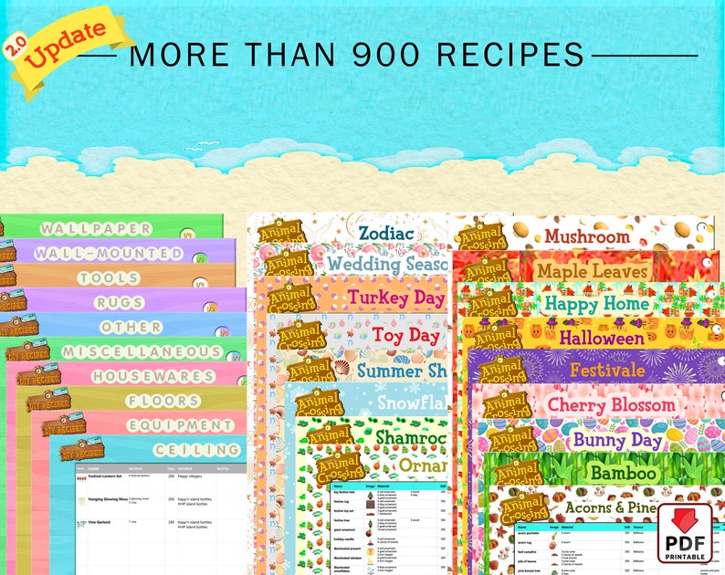 Acnh DIY Crafting Recipes Complete List, Animal Crossing Guide, Printable Pdf Etsy