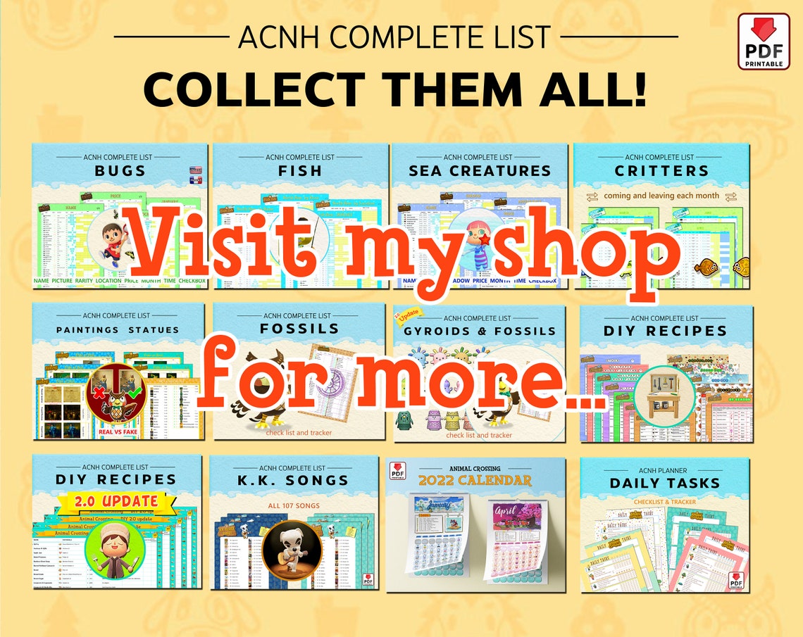 Animal Crossing Weekly Planner, Daily Tasks, New Horizons 2.0 Update ...